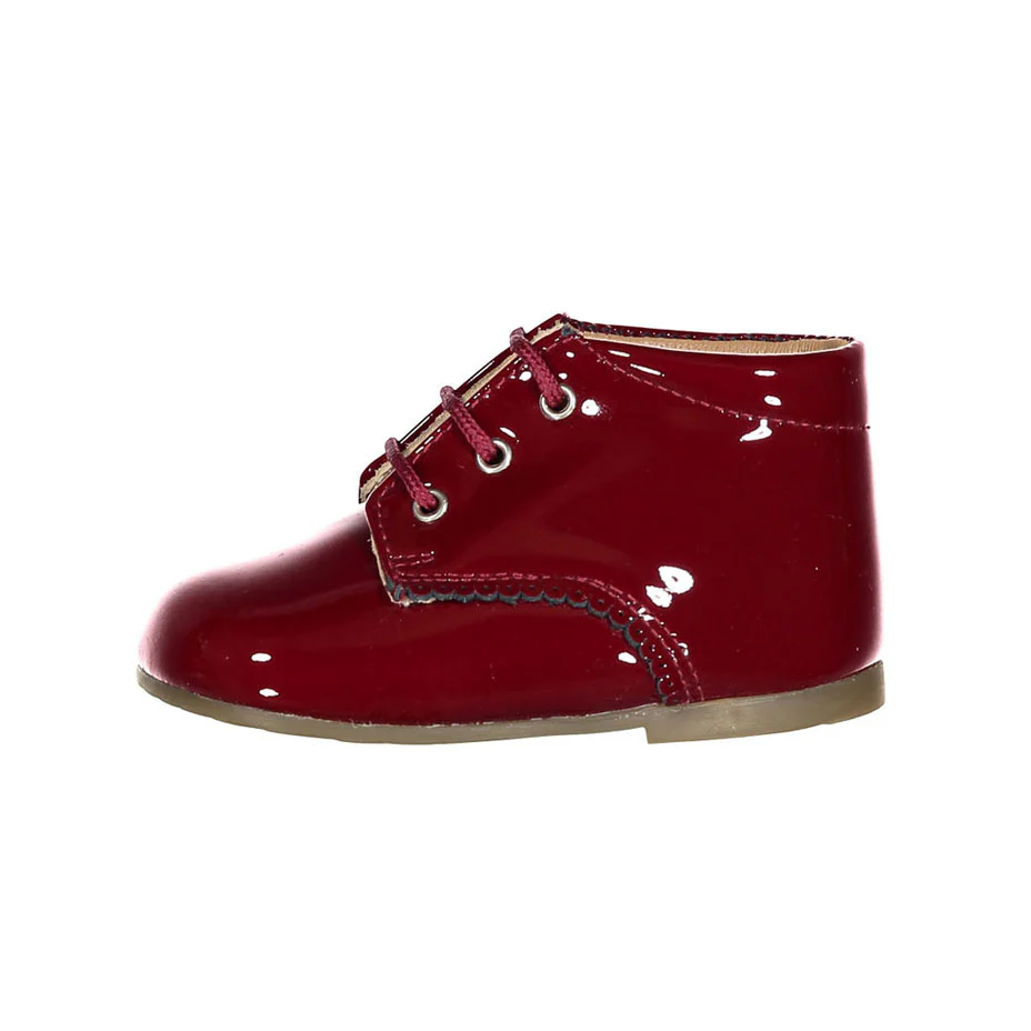Papanatas Cherry Leather Baby Laces Shoe - Image 2