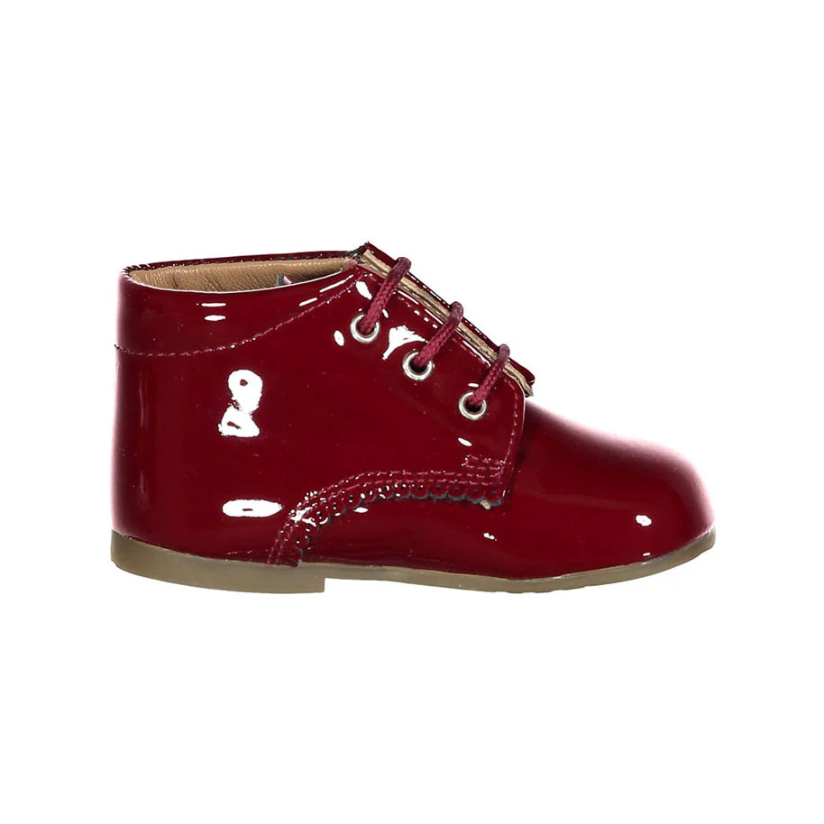 Papanatas Cherry Leather Baby Laces Shoe - Image 3