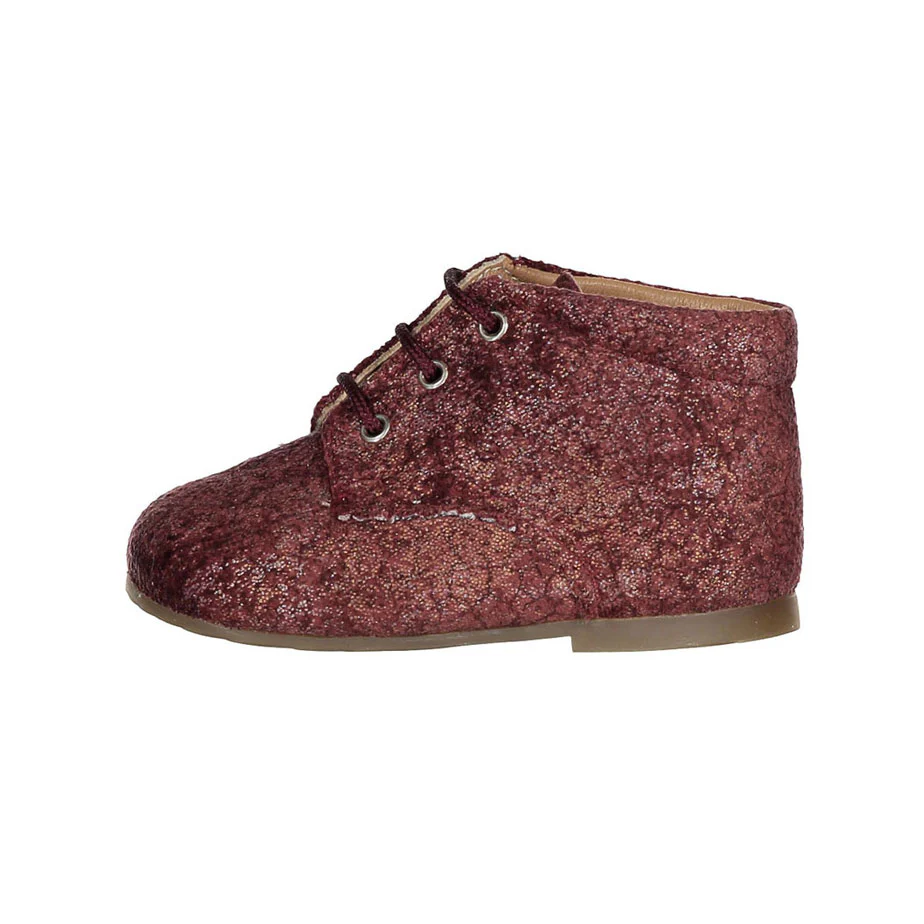Papanatas Burgundy Wool Baby Laces Shoe - Image 2
