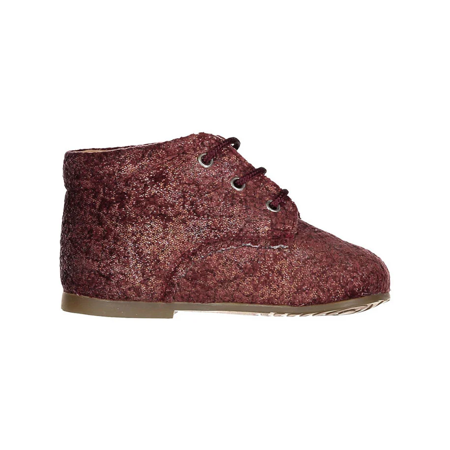 Papanatas Burgundy Wool Baby Laces Shoe - Image 3