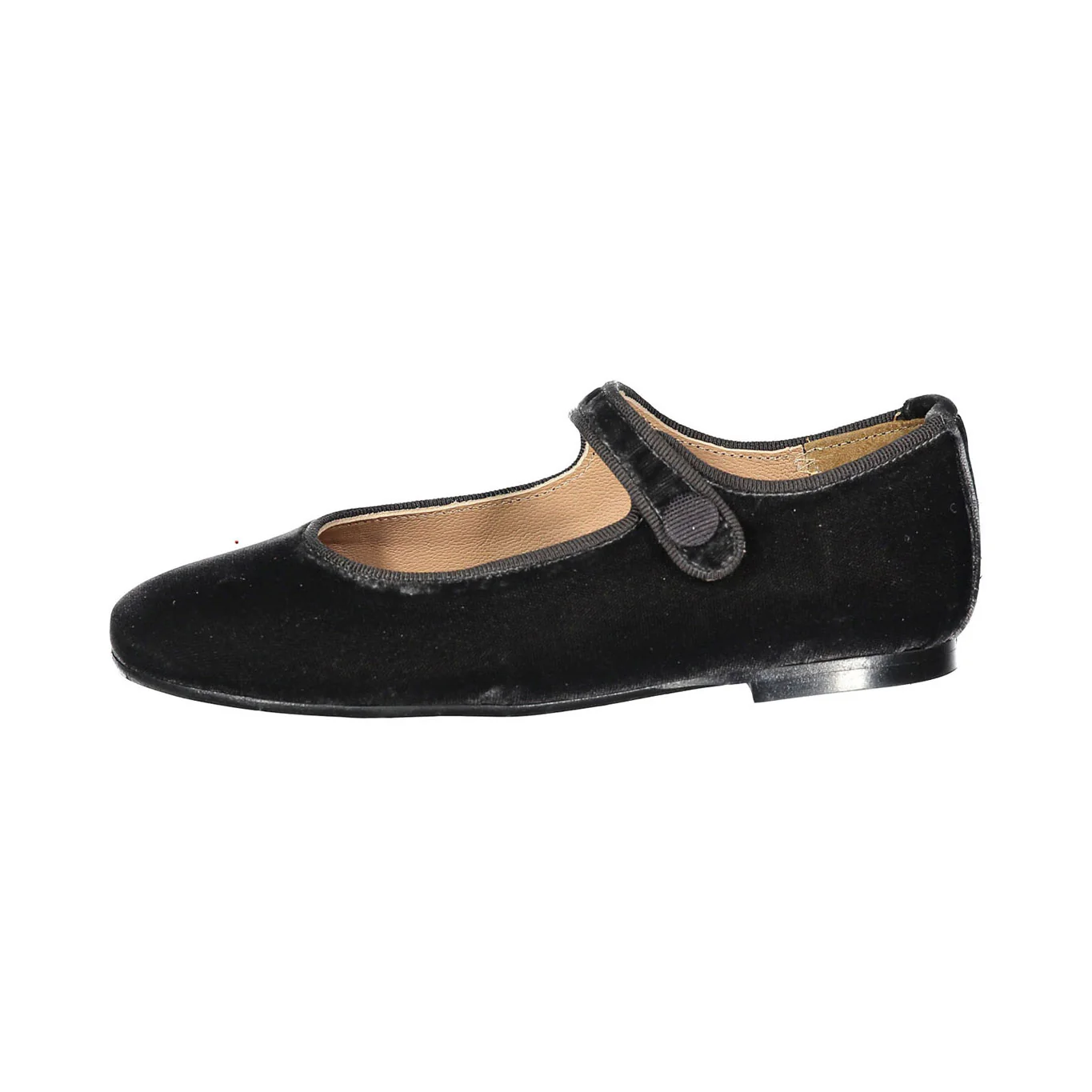 Papanatas Charcoal Velvet Button Mary Janes - Image 2