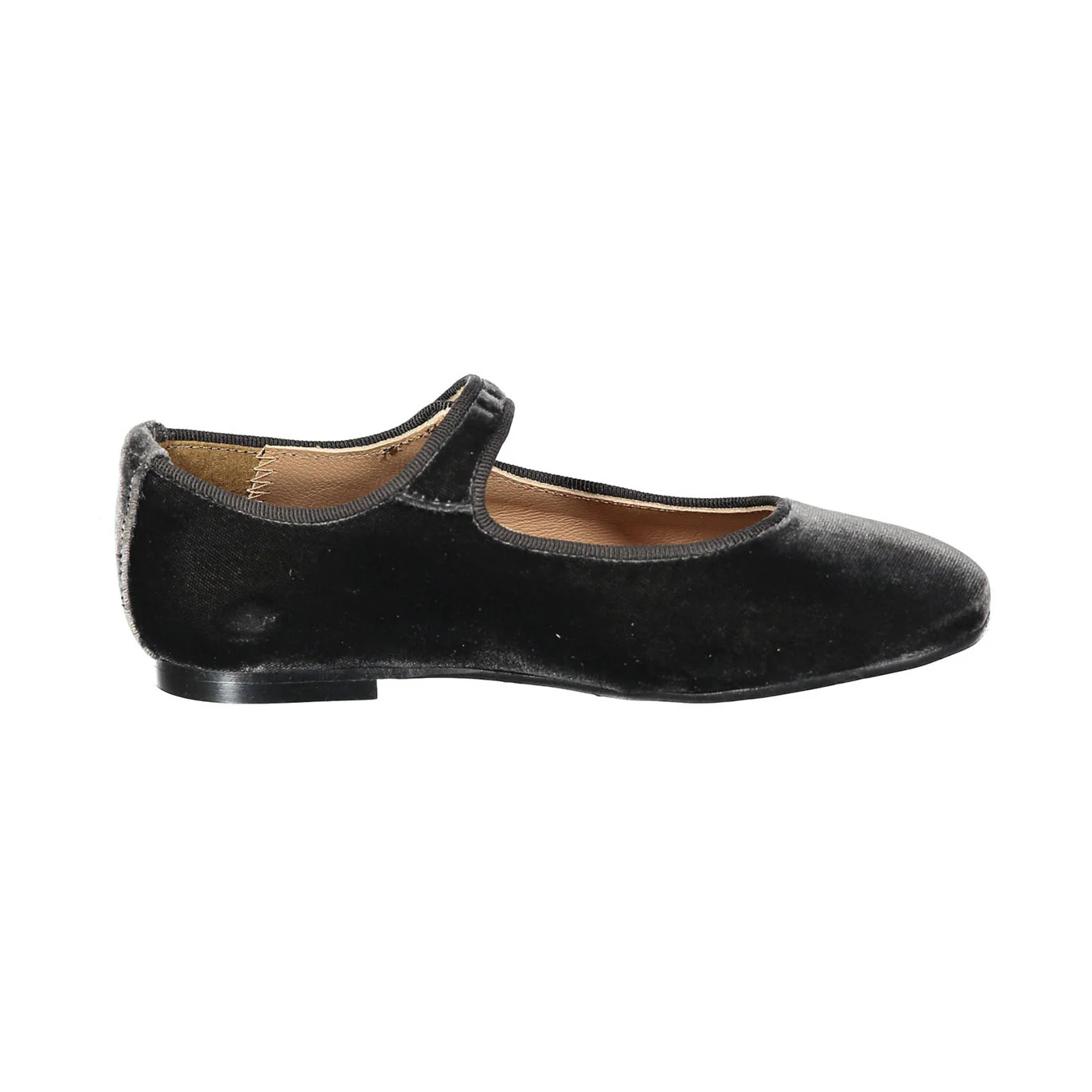 Papanatas Charcoal Velvet Button Mary Janes - Image 3