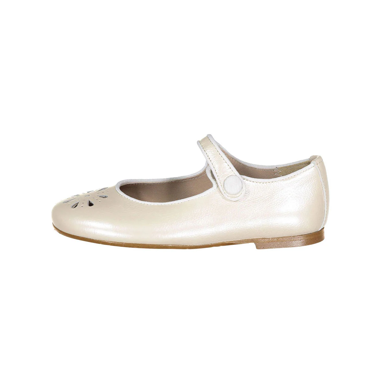 Papanatas Cream Flower Detailed Mary Janes - Image 2