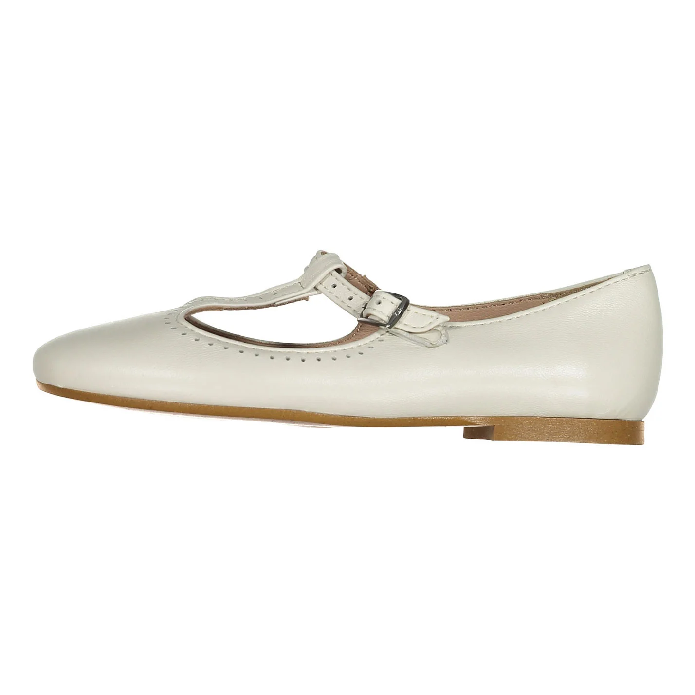 Papanatas Cream T-Strap Flat - Image 2