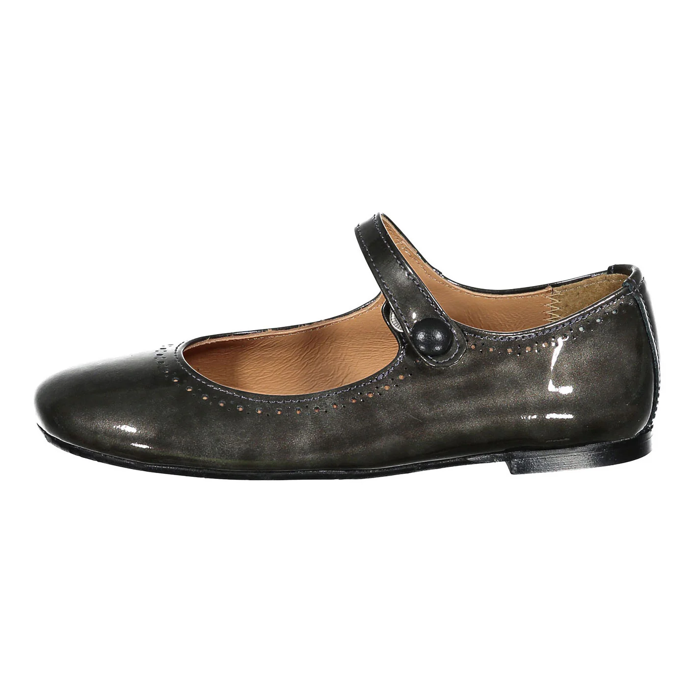 Papanatas Deep Grey Wash Dot Detail Mary Janes - Image 2