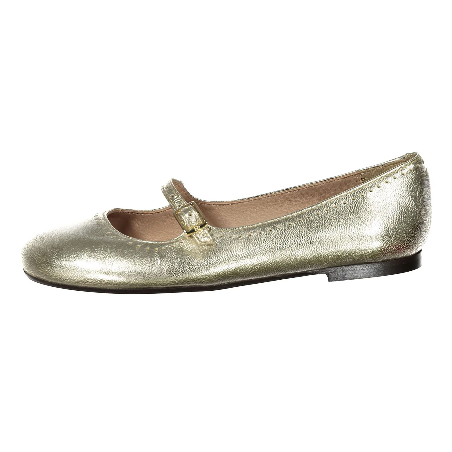 Papanatas Gold Metallic Low Cut Mary Janes - Image 2