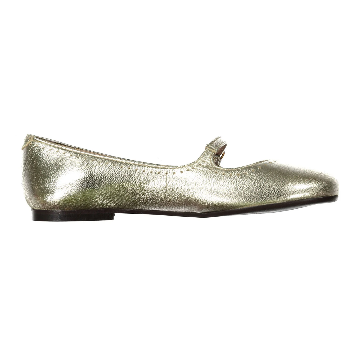 Papanatas Gold Metallic Low Cut Mary Janes - Image 3