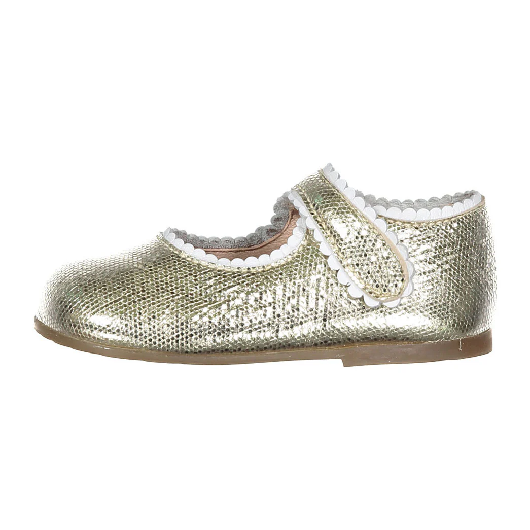 Papanatas Gold Trim Baby Mary Janes - Image 2