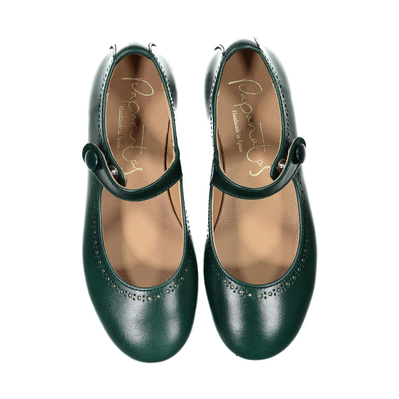 Papanatas Green Dot Detail Mary Janes