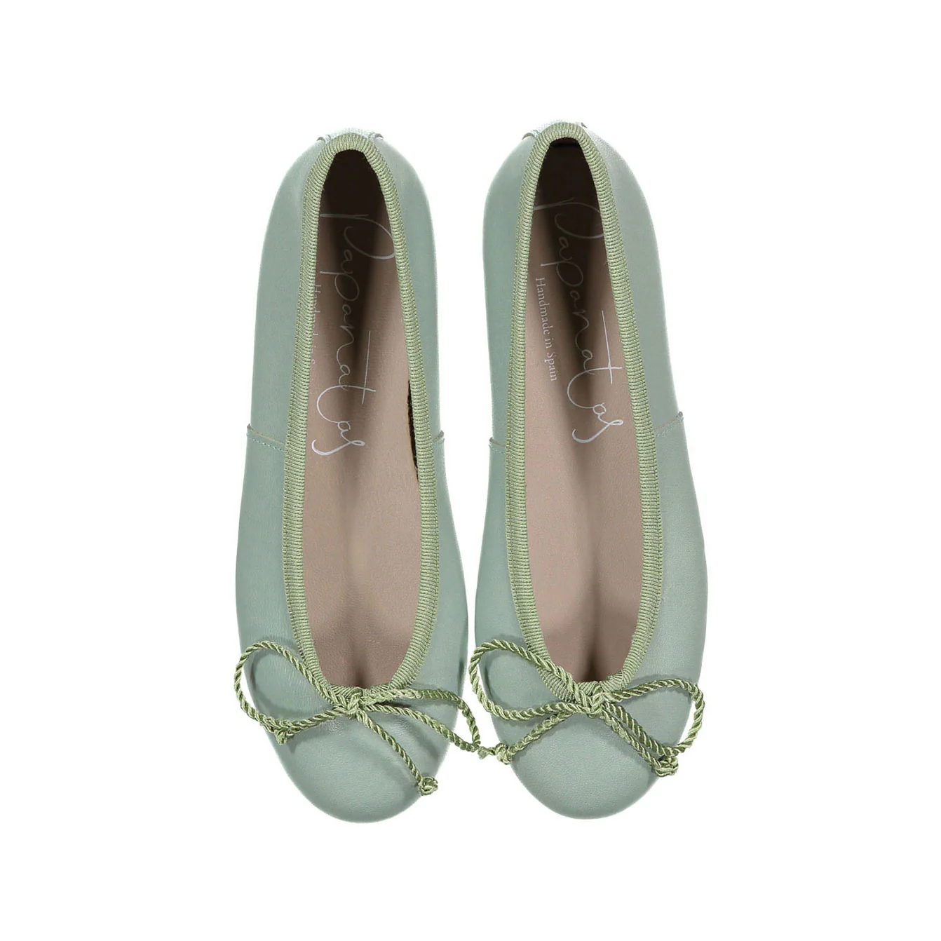 Papanatas Green Leather Bow Ballet Flat