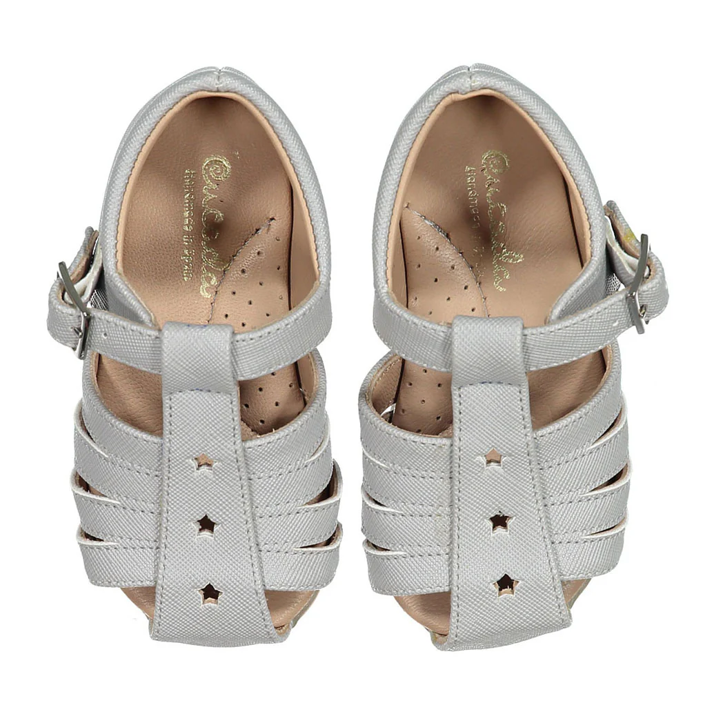 Papanatas Grey Caged Star Detailed Baby Sandals