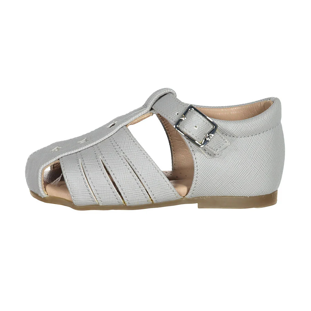 Papanatas Grey Caged Star Detailed Baby Sandals - Image 2