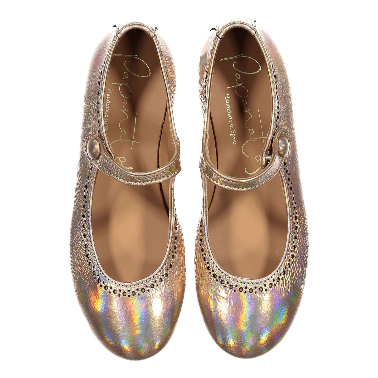 Papanatas Irridescent Dot Detail Mary Janes