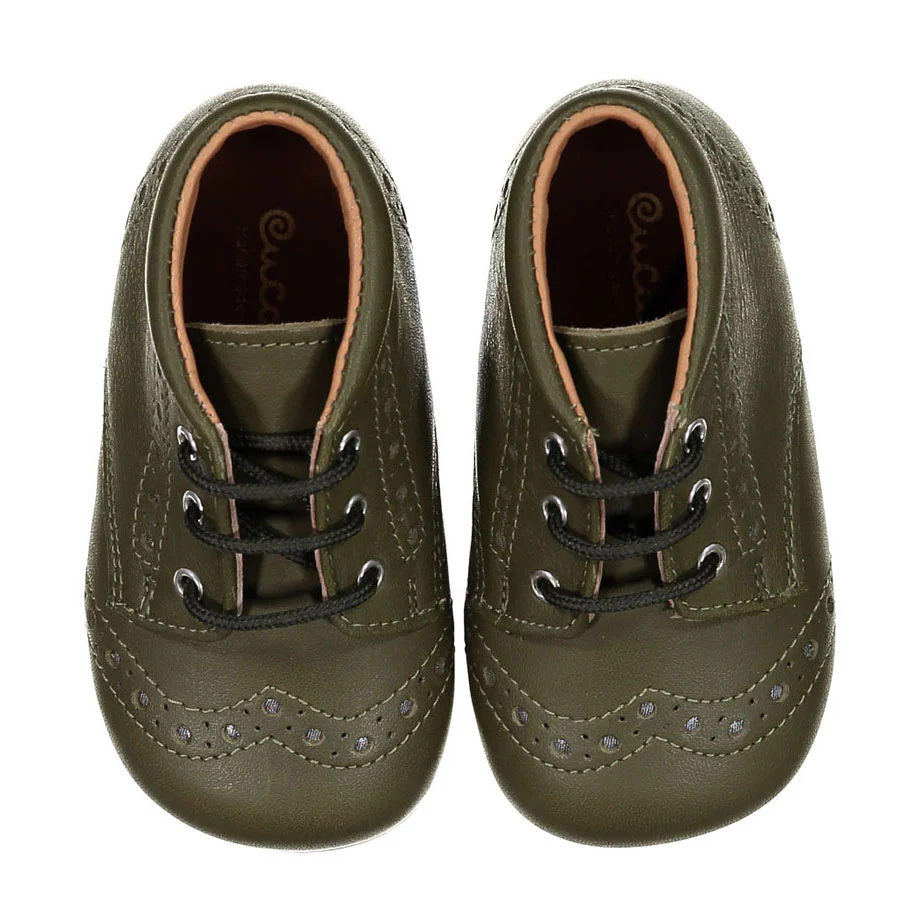 Papanatas Khaki Wingtip Baby Laces Shoe