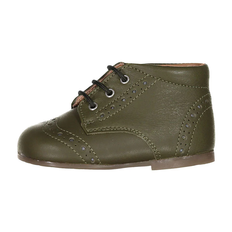 Papanatas Khaki Wingtip Baby Laces Shoe - Image 2