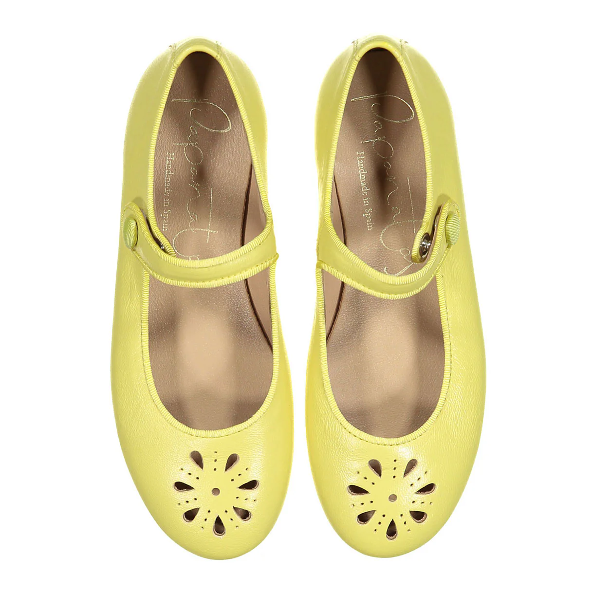 Papanatas Lemon Openwork Front Mary Janes