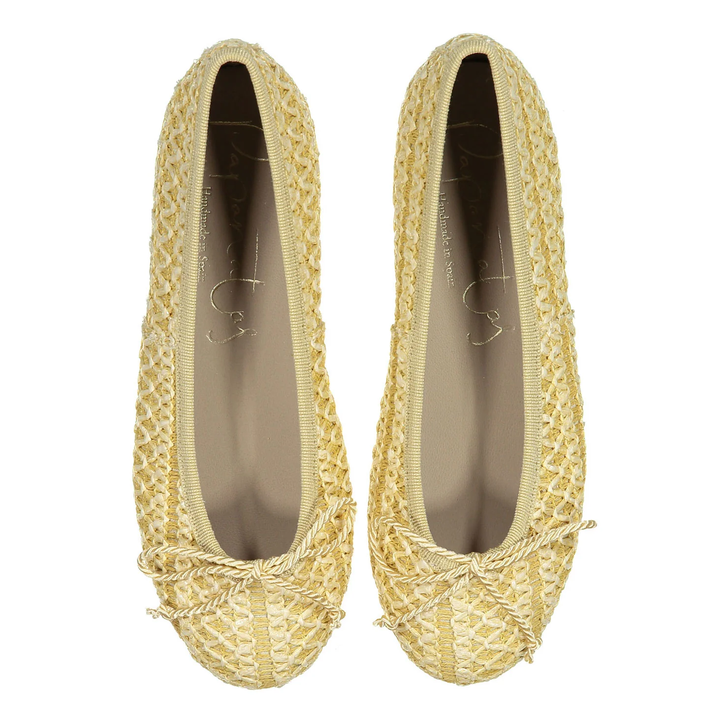 Papanatas Lemon Woven Ballet Flat
