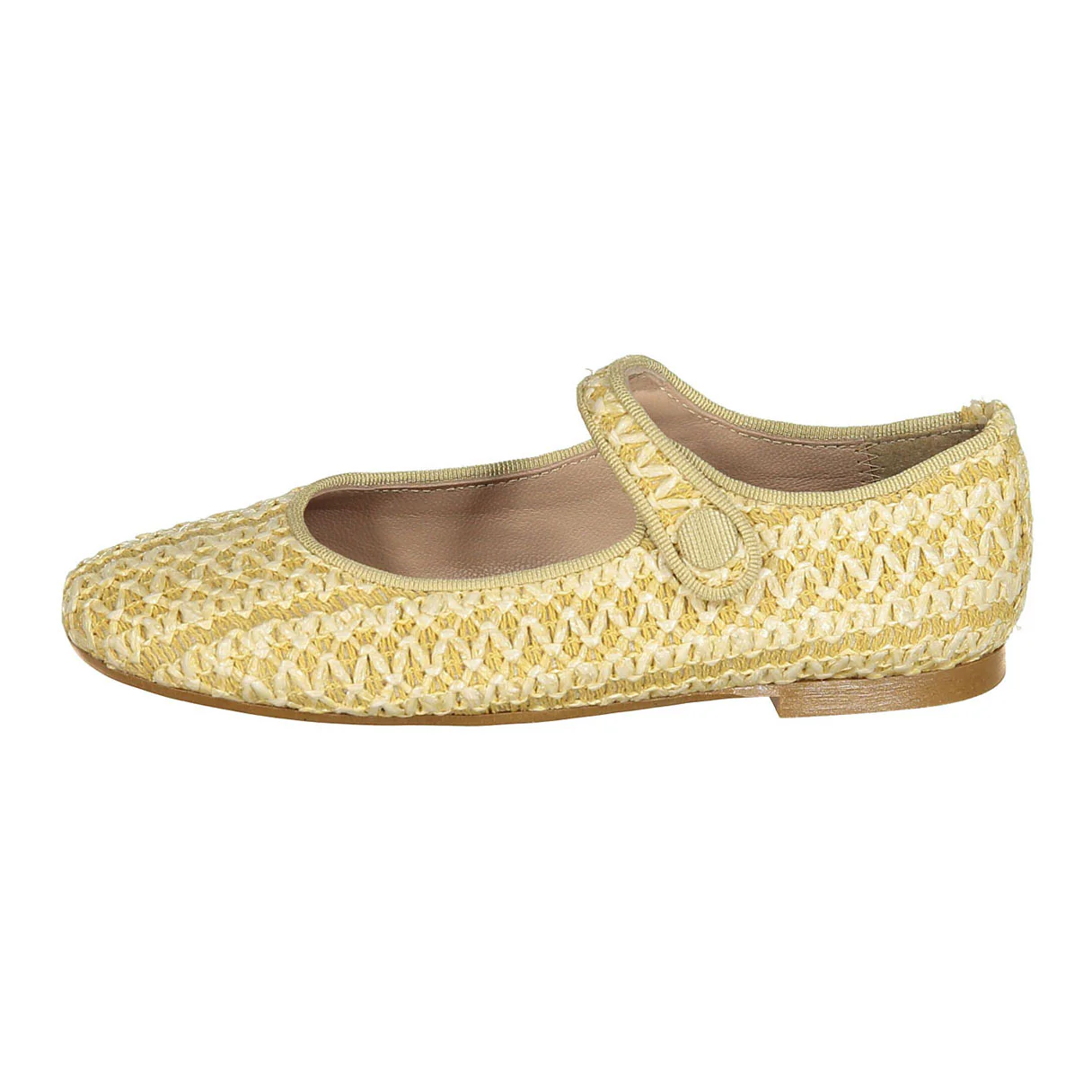 Papanatas Lemon Woven Button Mary Janes - Image 2
