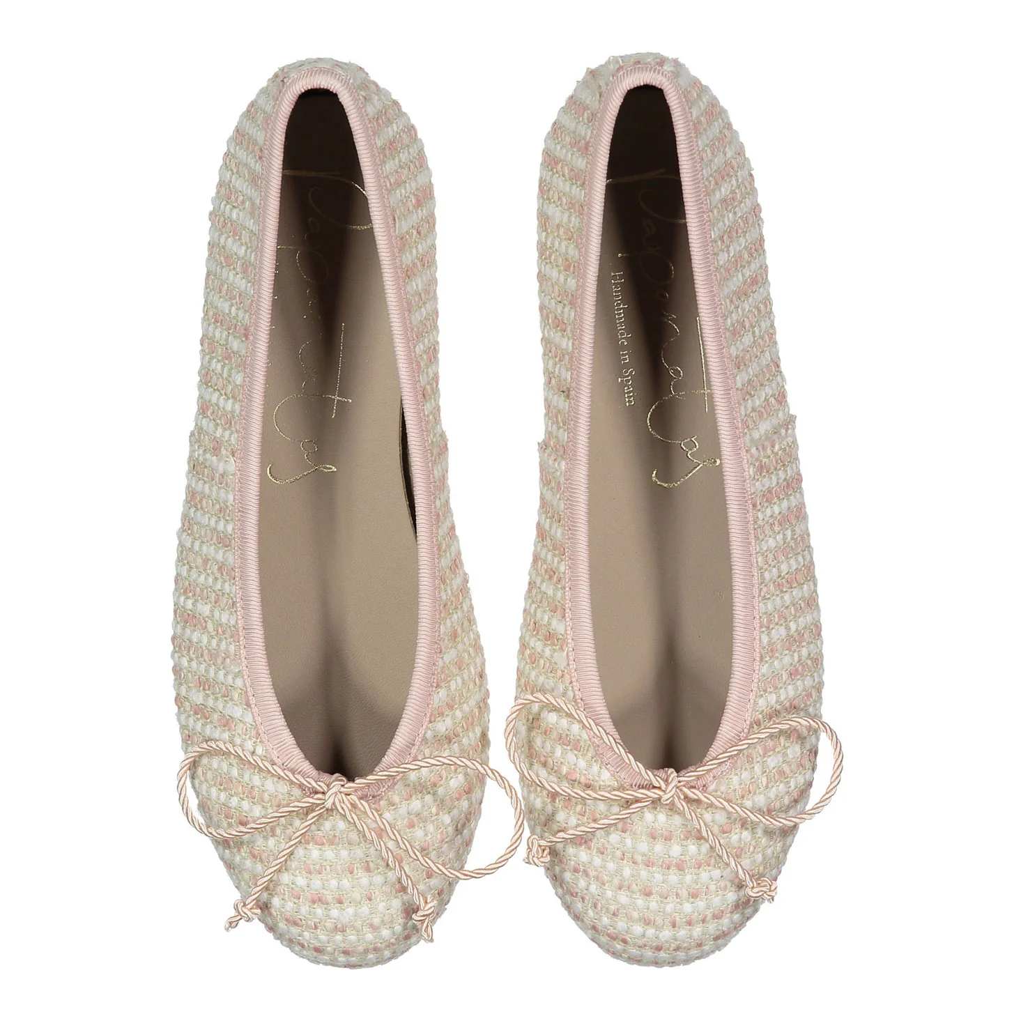 Papanatas Light Pink Tweed Ballet Flat