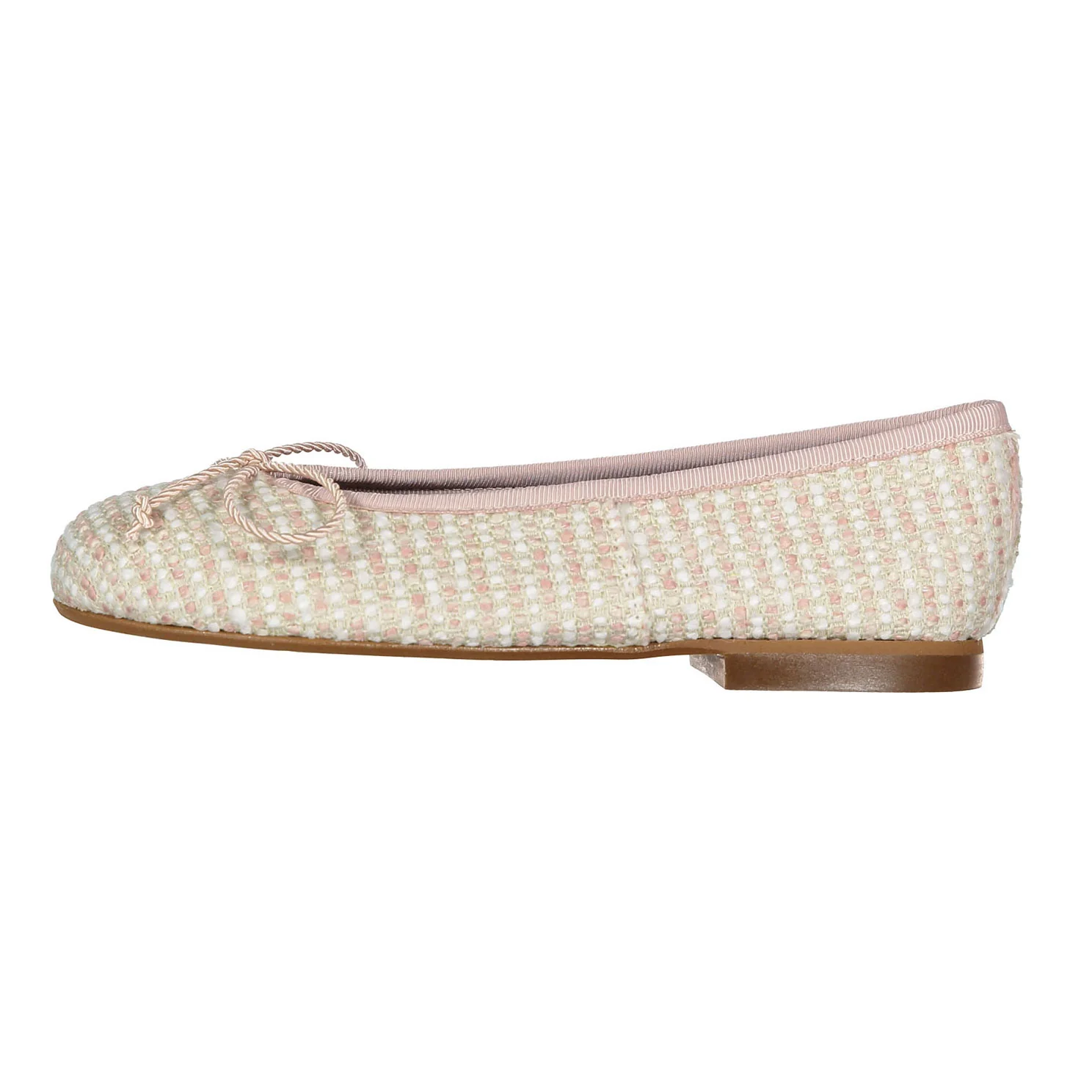 Papanatas Light Pink Tweed Ballet Flat - Image 2