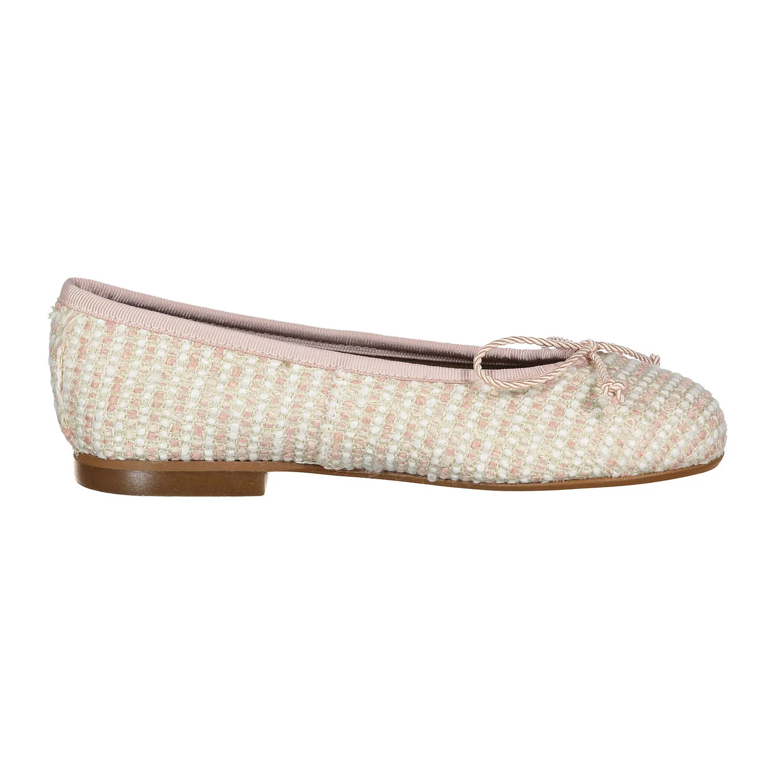 Papanatas Light Pink Tweed Ballet Flat - Image 3