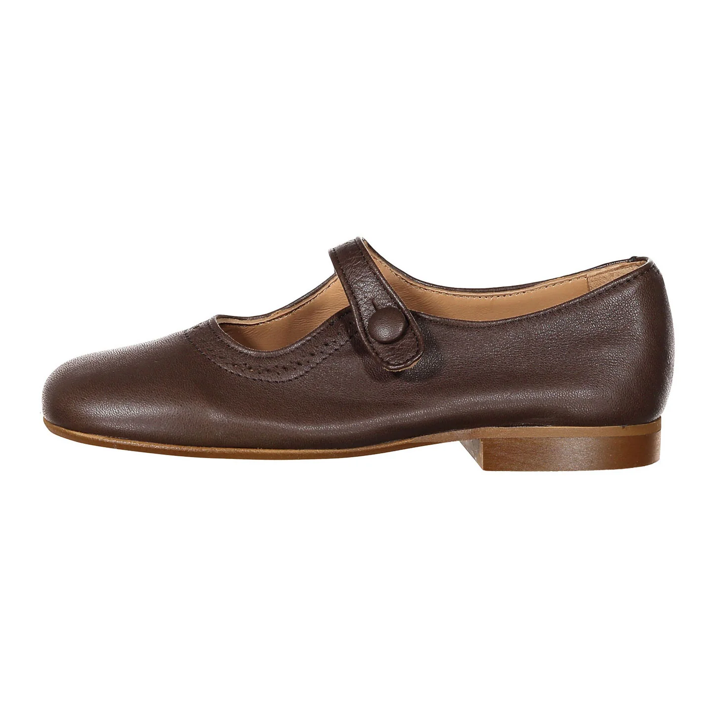 Papanatas Mocha Front Button Mary Janes - Image 2