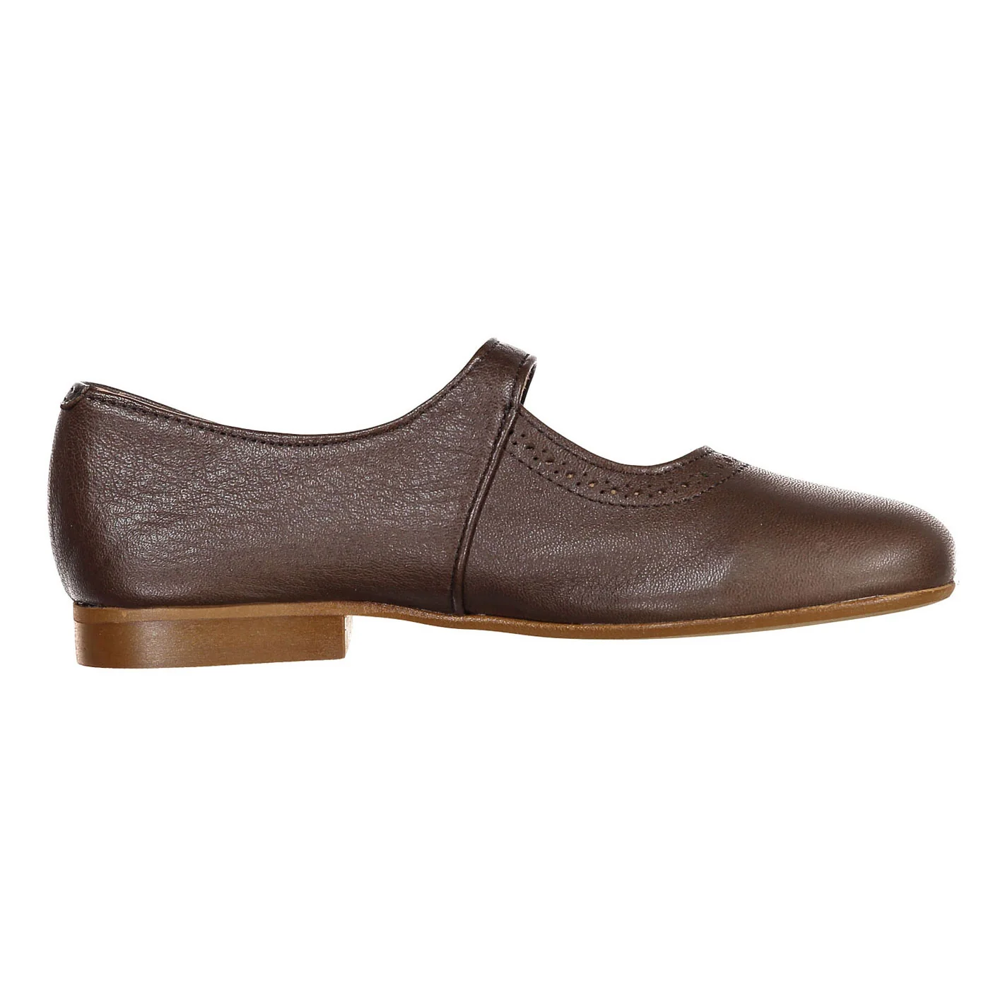 Papanatas Mocha Front Button Mary Janes - Image 3