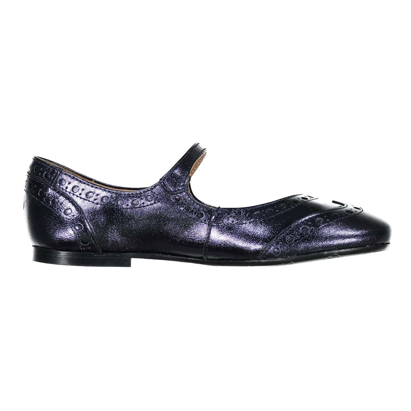 Papanatas Navy Metallic Wingtip Mary Janes - Image 3