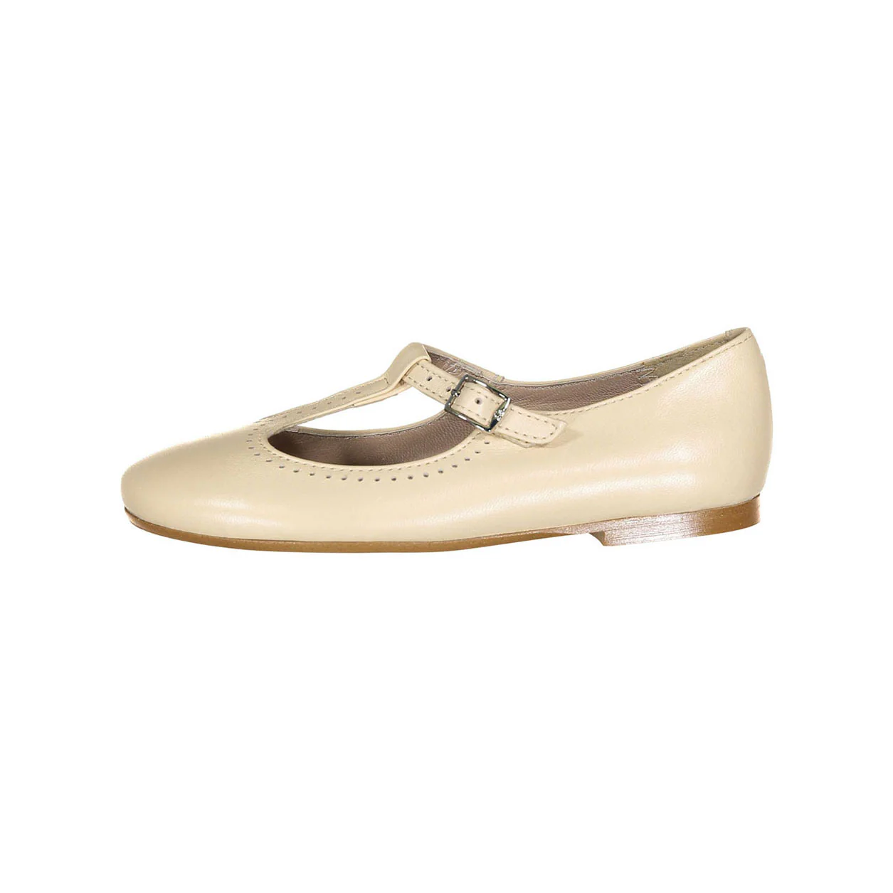 Papanatas Nude T-Strap Flats - Image 2