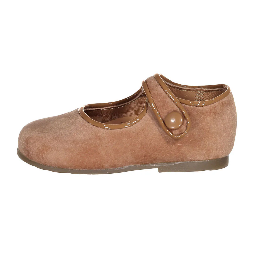 Papanatas Nude Velvet Buckle Baby Shoe - Image 2
