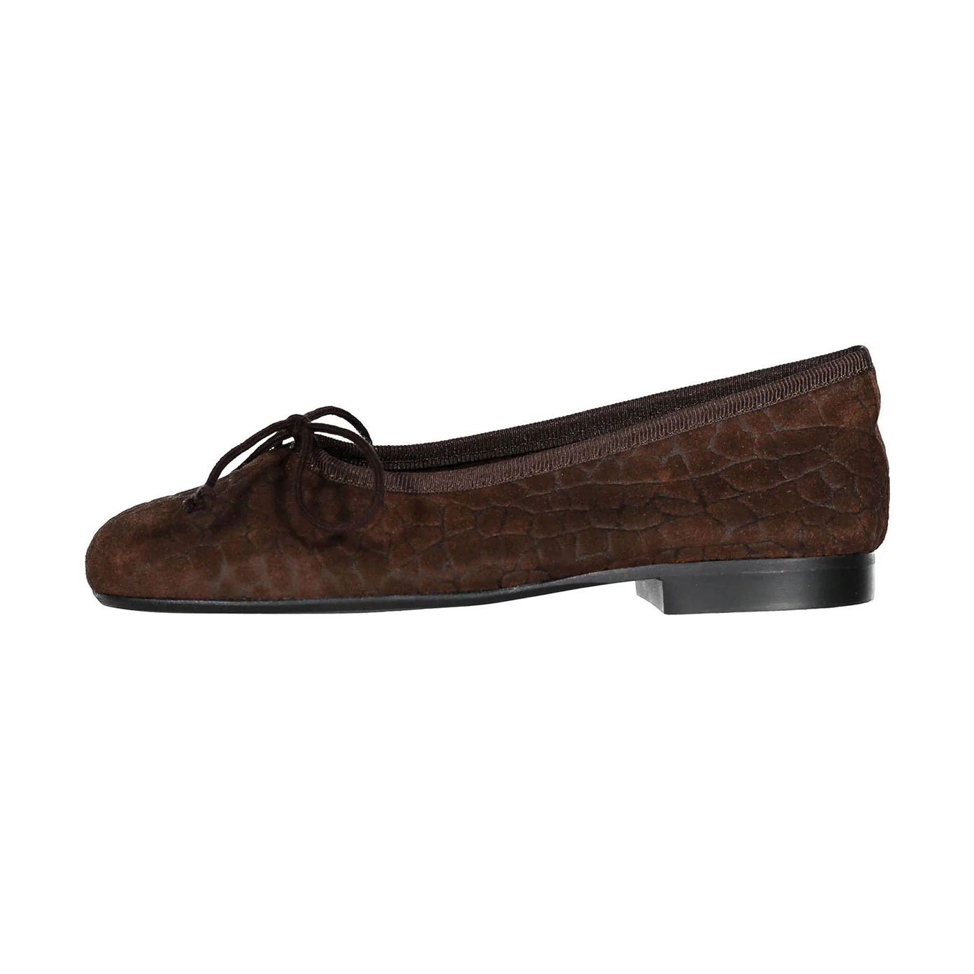 Papanatas Nut Croc Velvet Soft Ballet Flat - Image 2