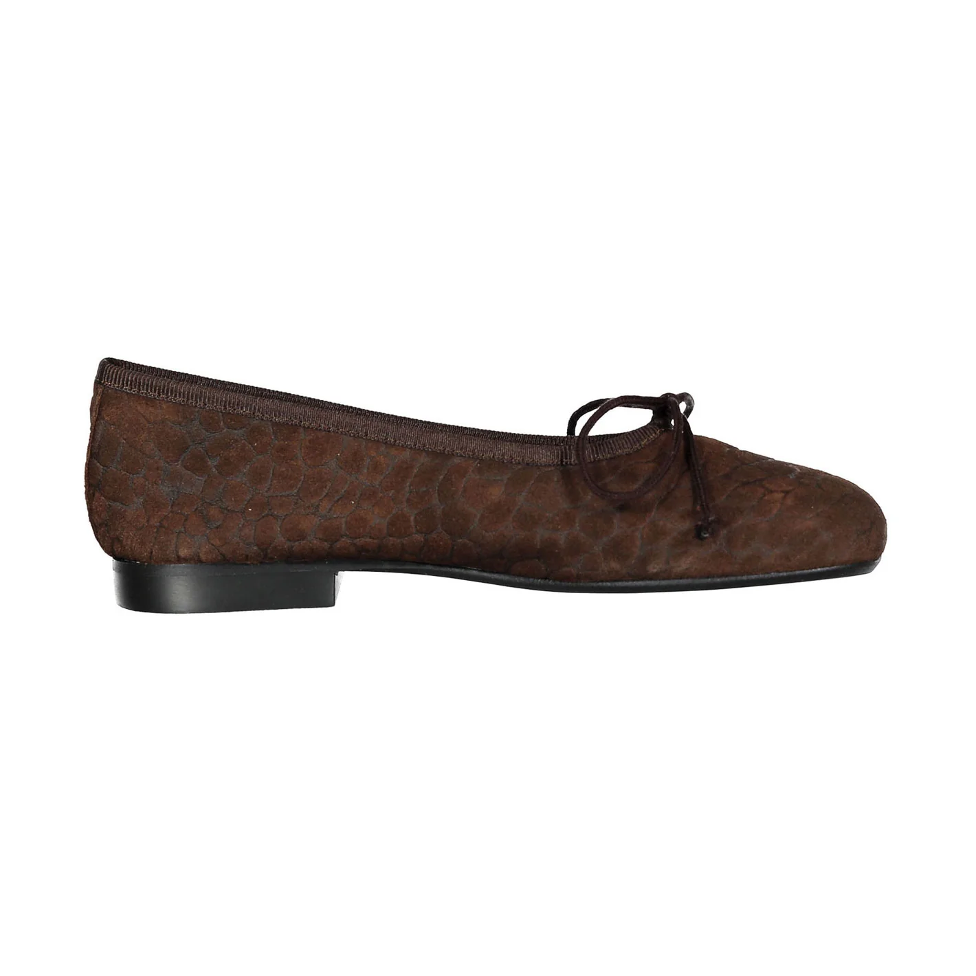 Papanatas Nut Croc Velvet Soft Ballet Flat - Image 3