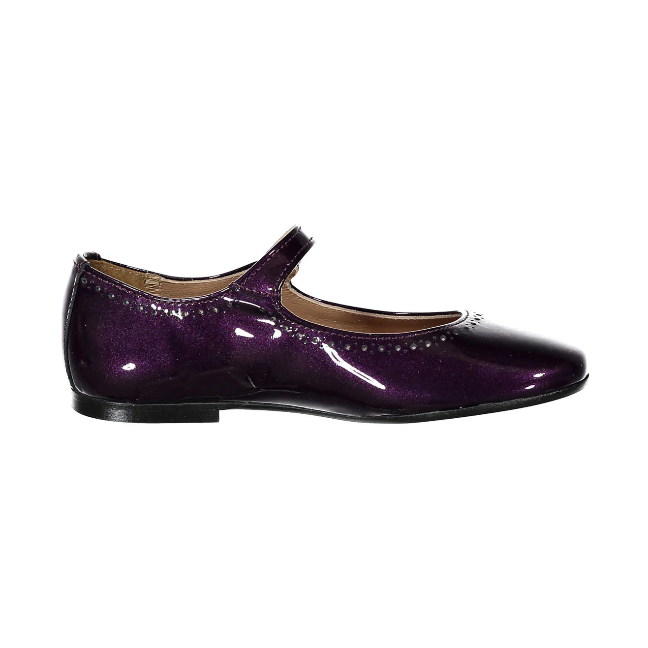 Papanatas Purple Patent Leather Dot Detail Mary Janes - Image 3