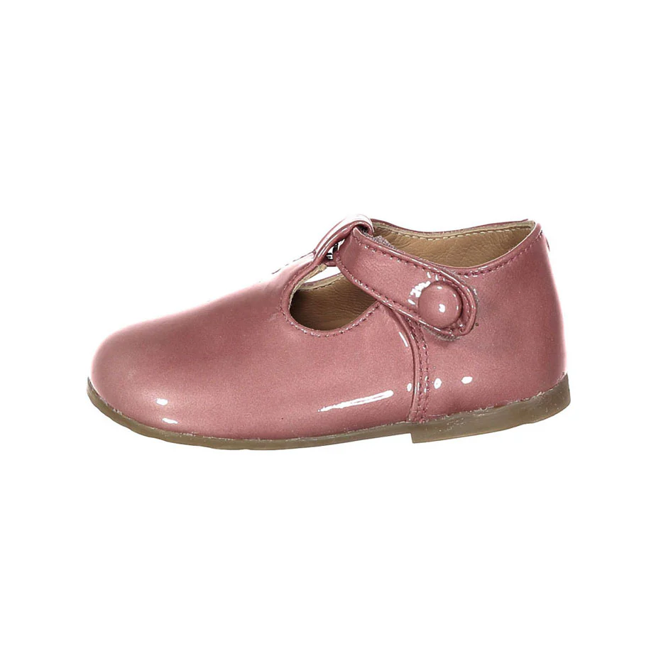 Papanatas Pink Leather Baby T-Straps - Image 2