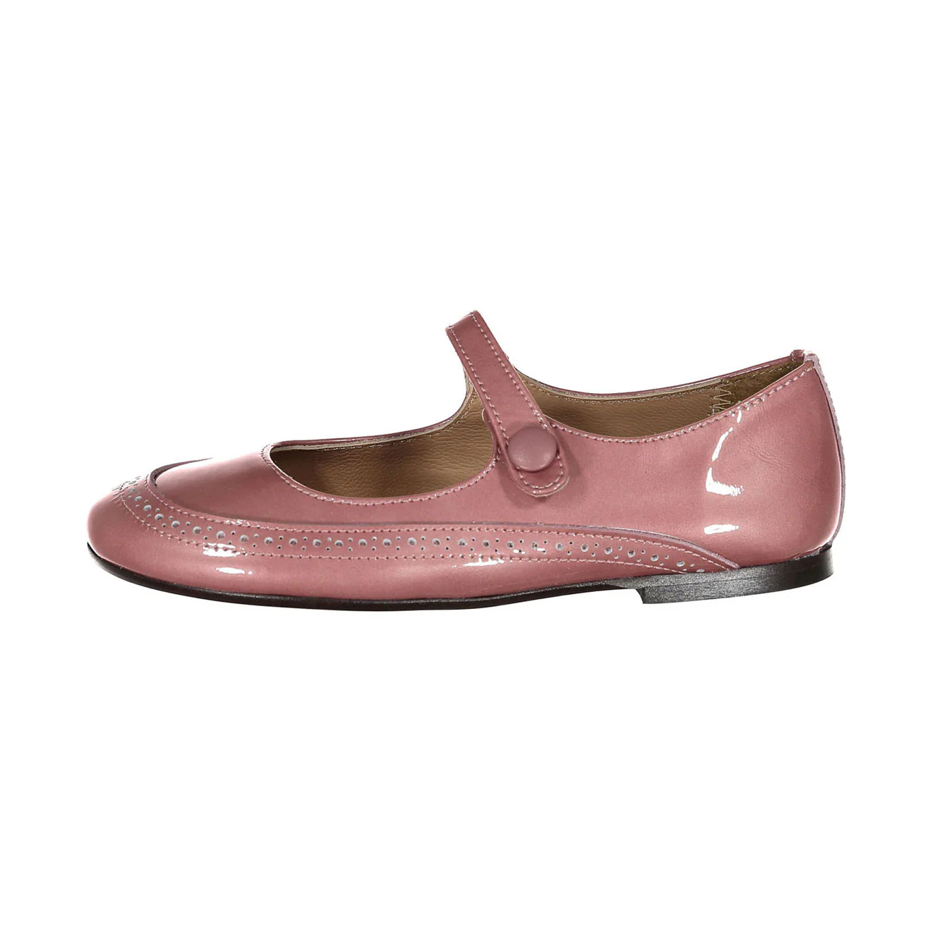 Papanatas Pink Patent Front Eyelet Mary Janes - Image 2