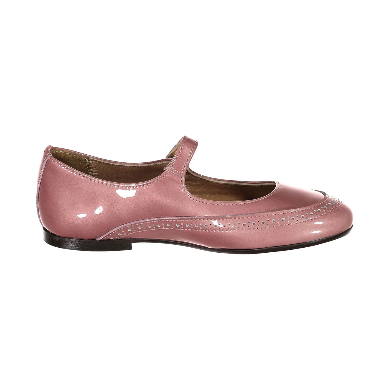 Papanatas Pink Patent Front Eyelet Mary Janes - Image 3