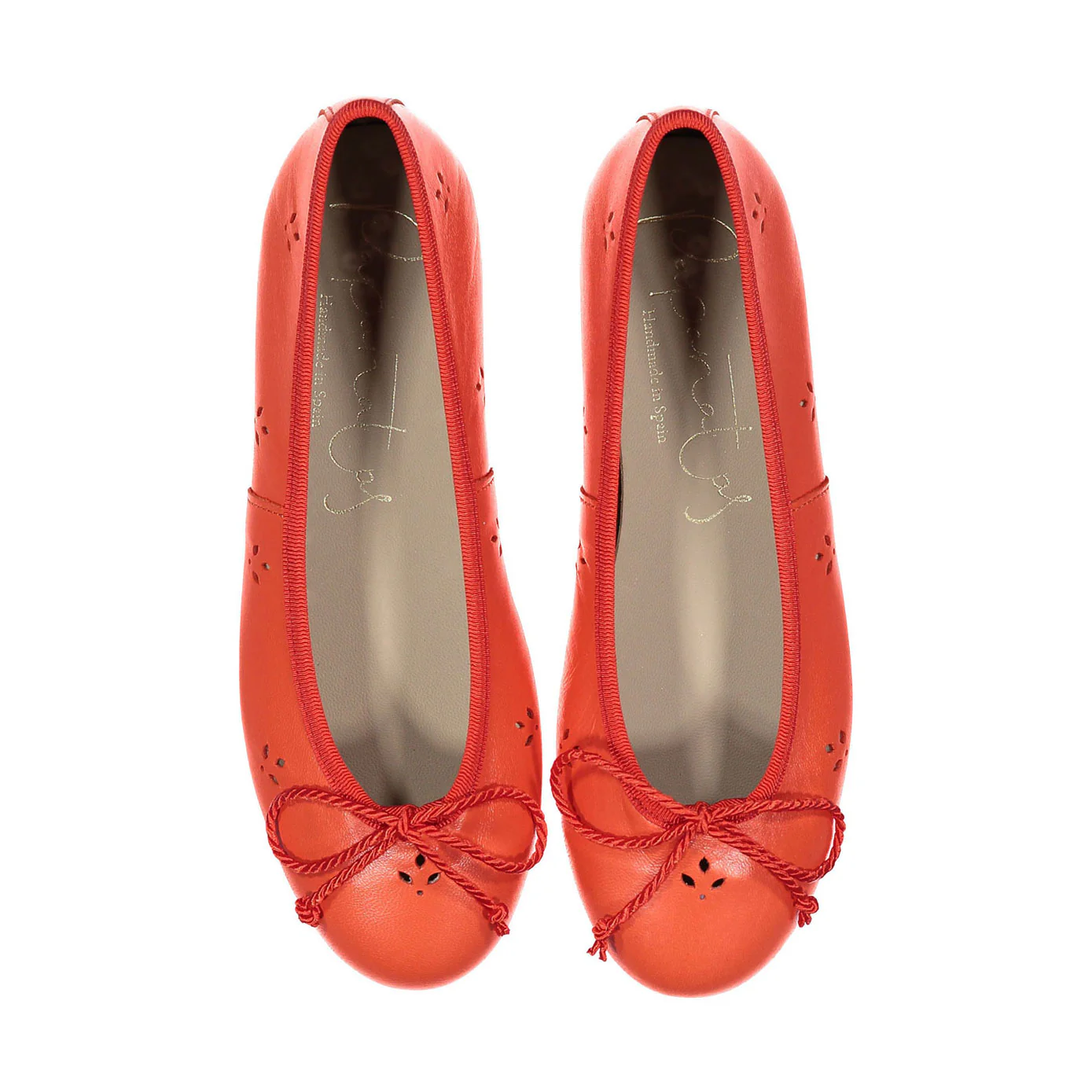 Papanatas Red Eyelet Ballet Flat
