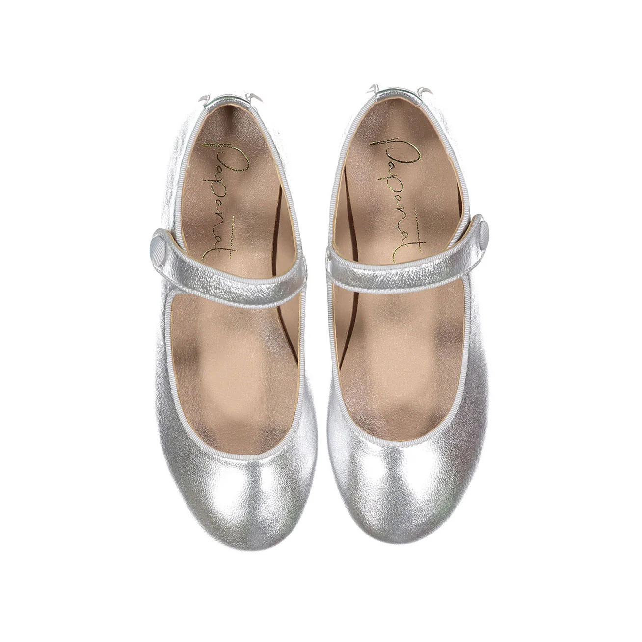 Papanatas Silver Metalic Mary Janes