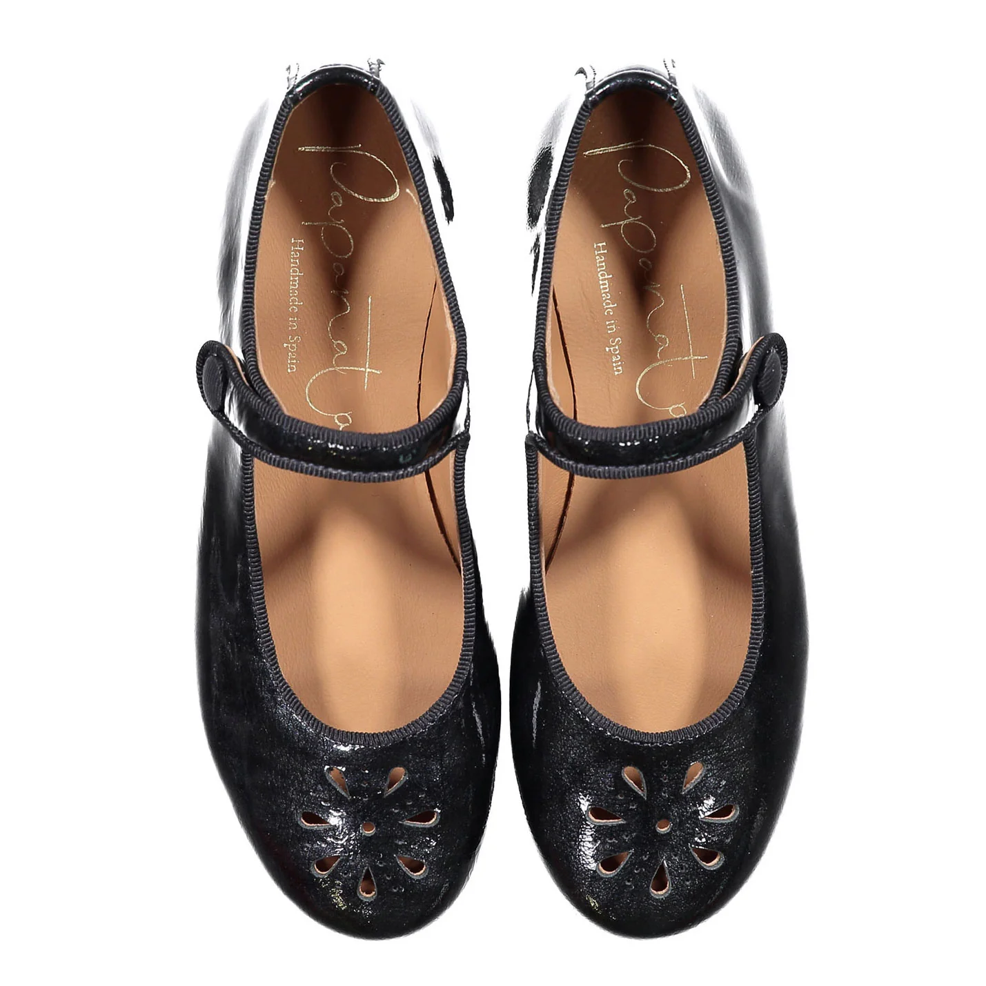 Papanatas Tin Metallic FlowerCutout Mary Janes