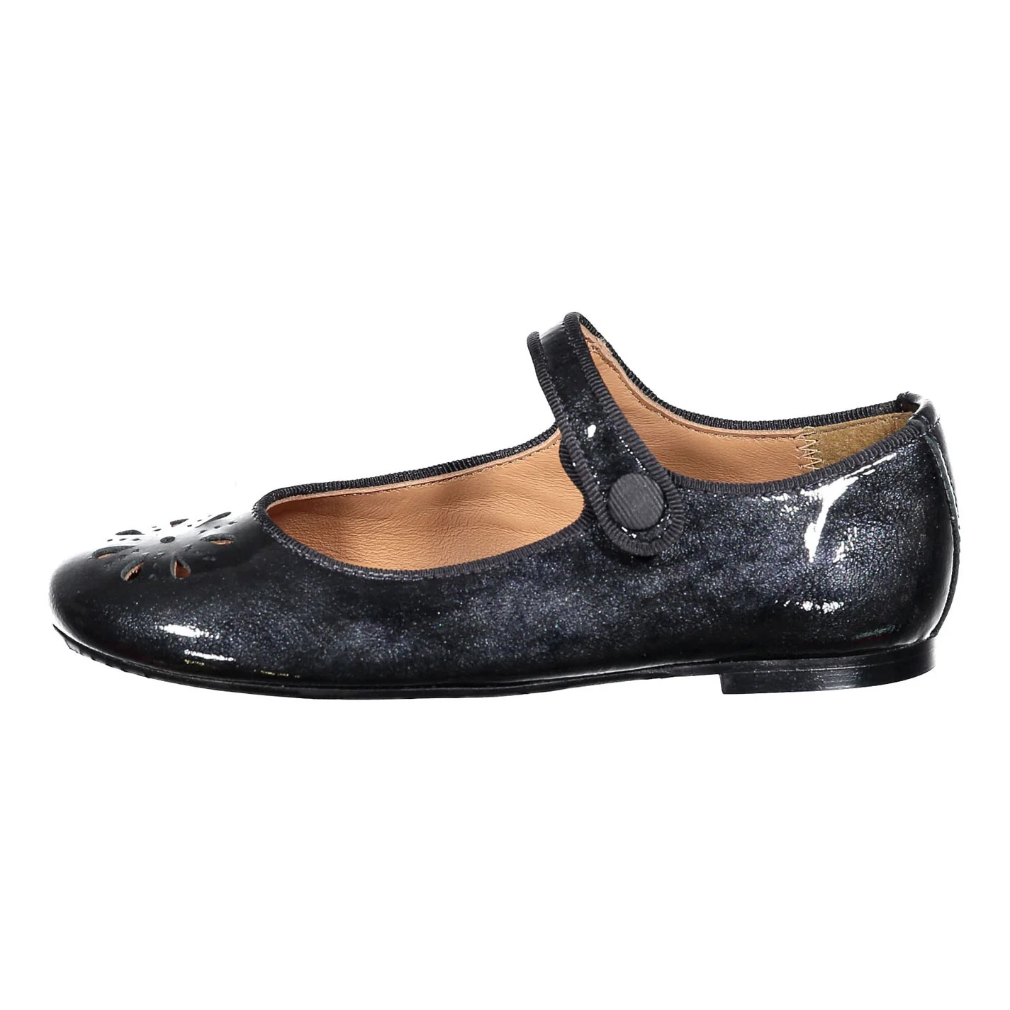Papanatas Tin Metallic FlowerCutout Mary Janes - Image 2