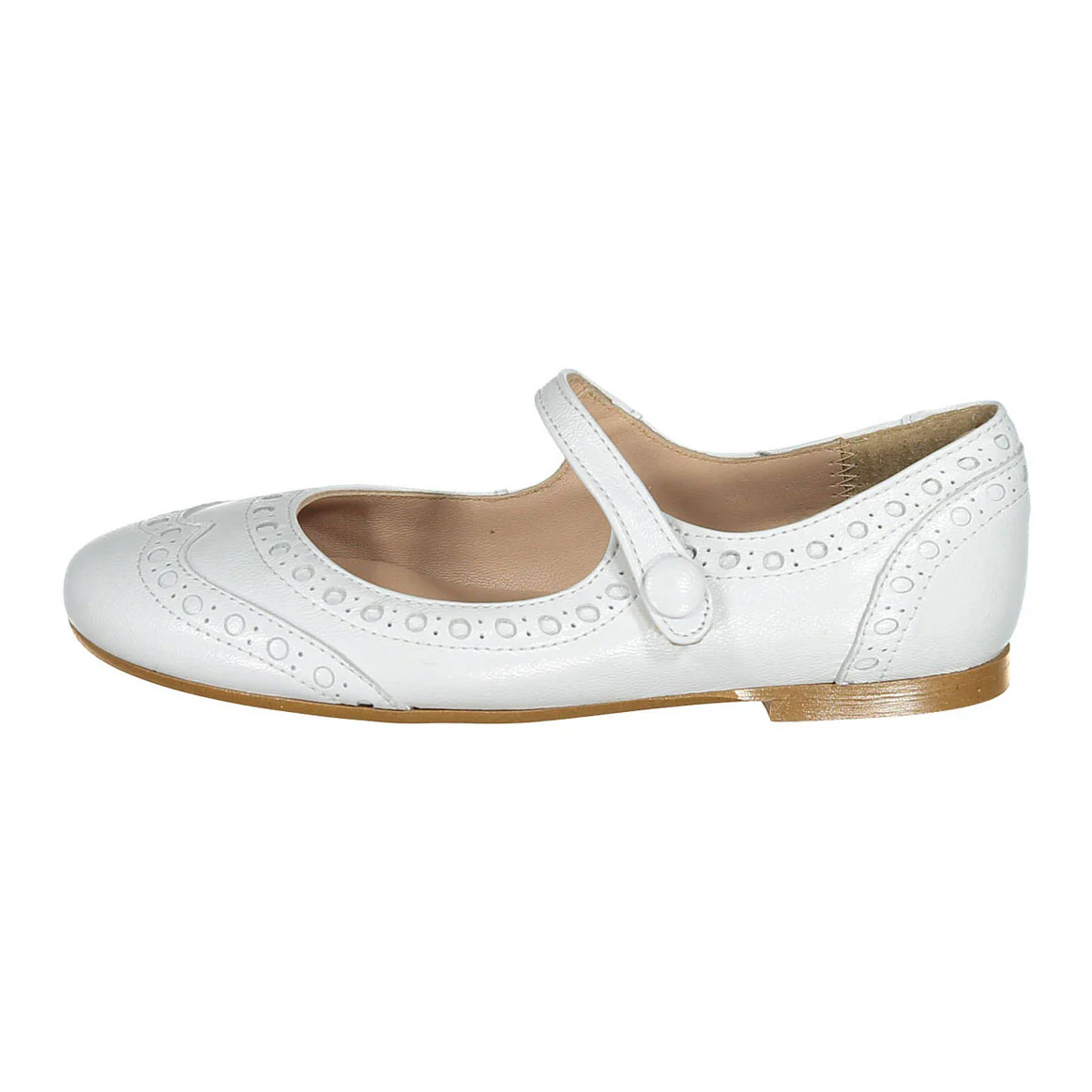 Papanatas White Wing Tip Mary Janes - Image 2