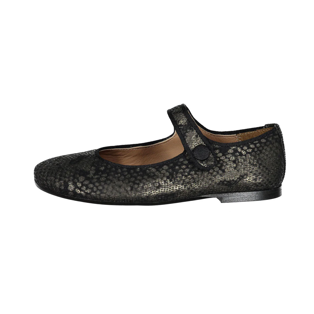 Papanatas Black Snake Detail Button Mary Janes - Image 2