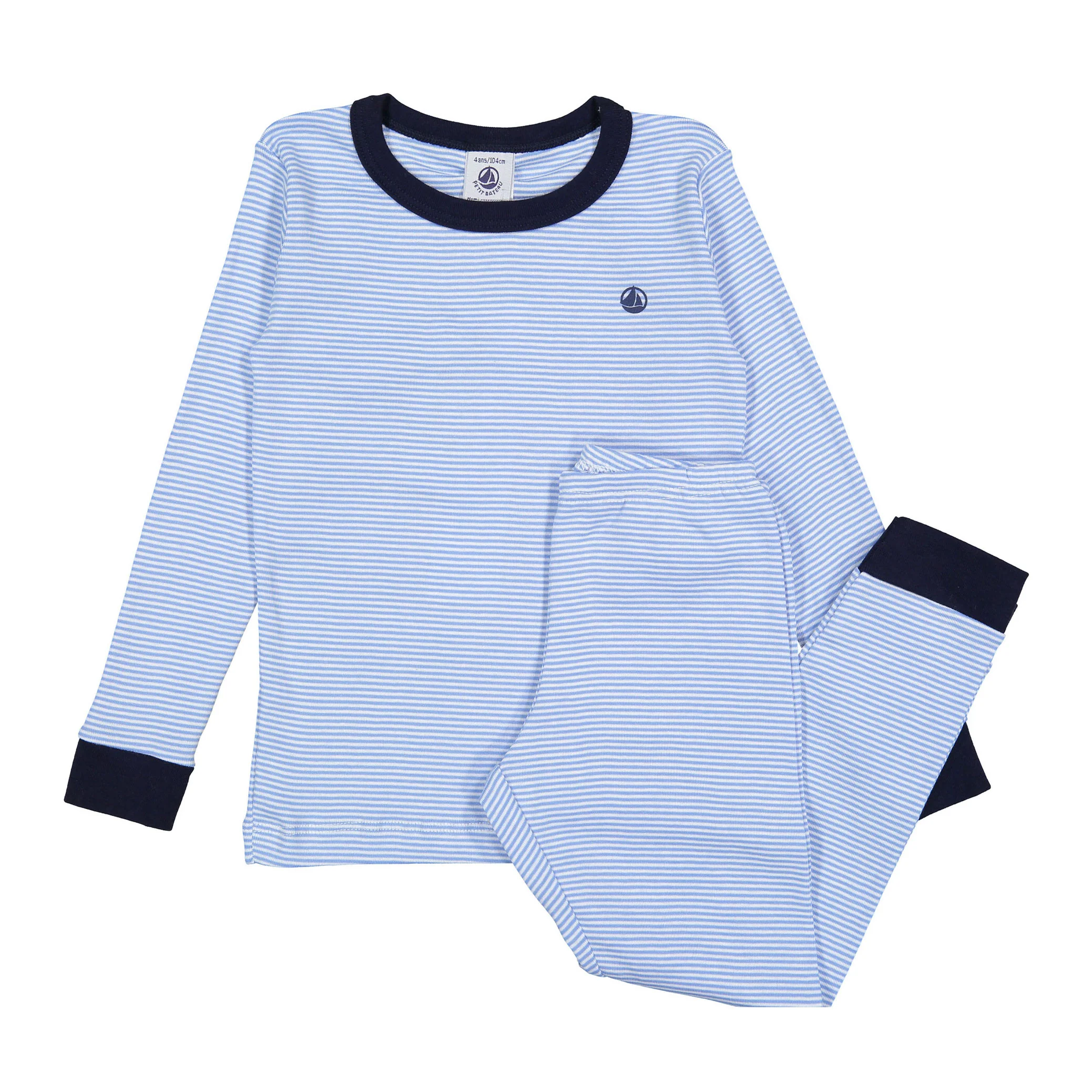 Petit Bateau Blue White Stripe Pajamas
