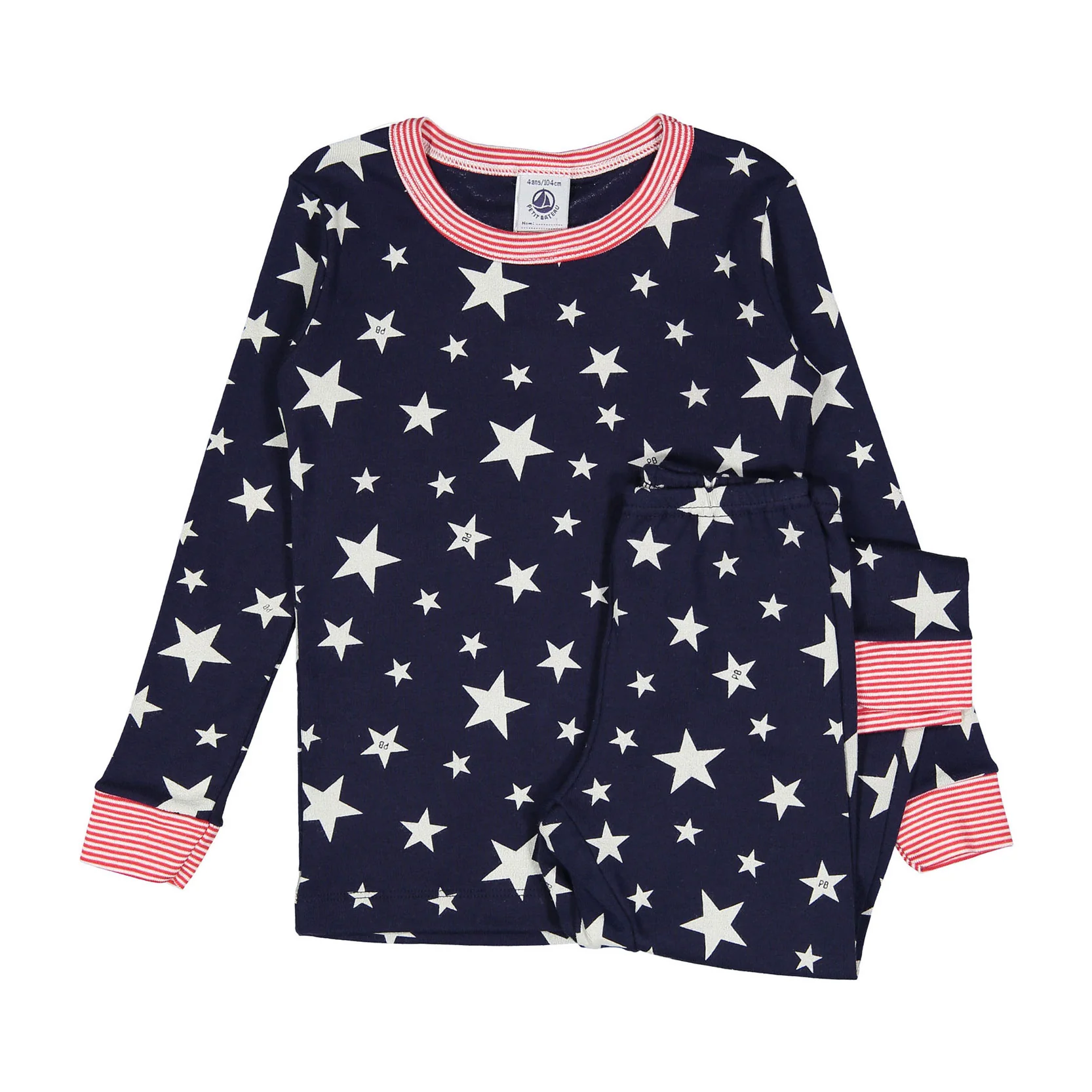 Petit Bateau Navy Star Print Pajamas