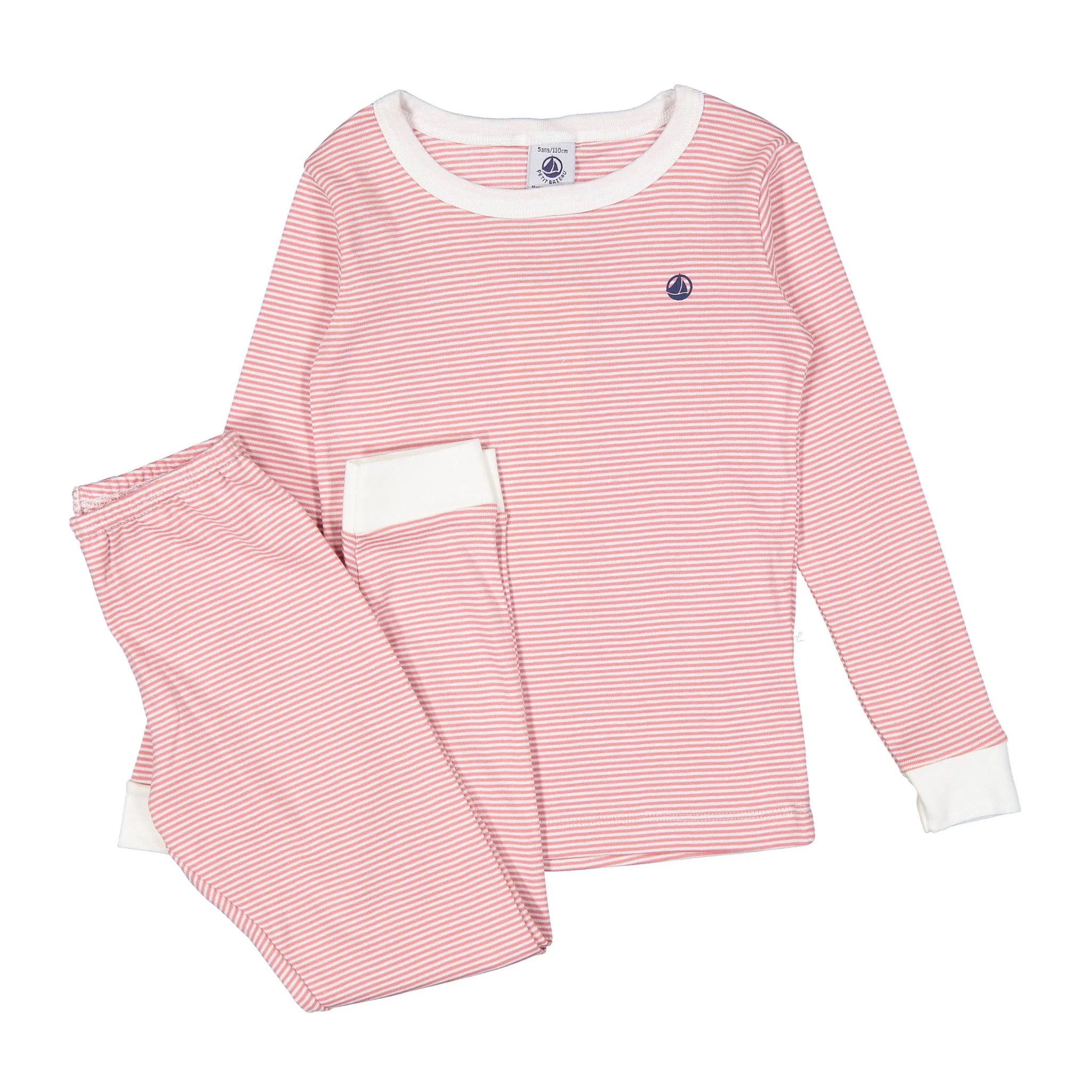 Petit Bateau Rasberry  Striped Pajamas