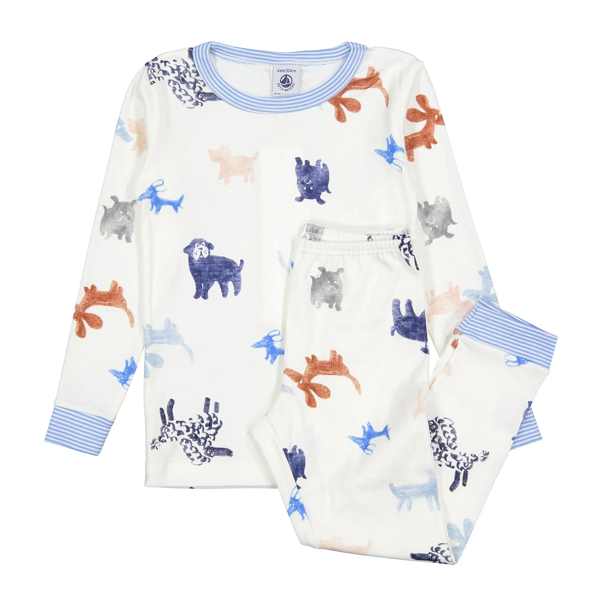 Petit Bateau White Multi Dog Pajamas