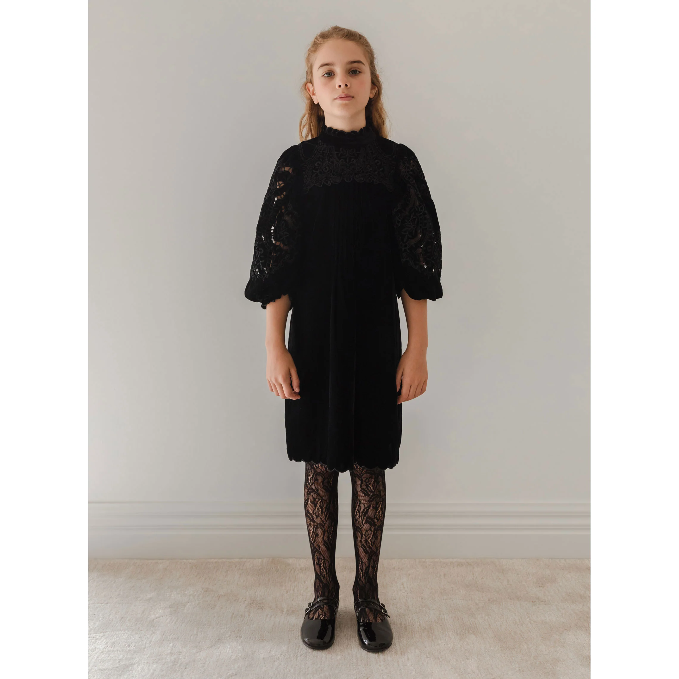 Petite Amalie Black Velvet Cut Out Dress - Image 2
