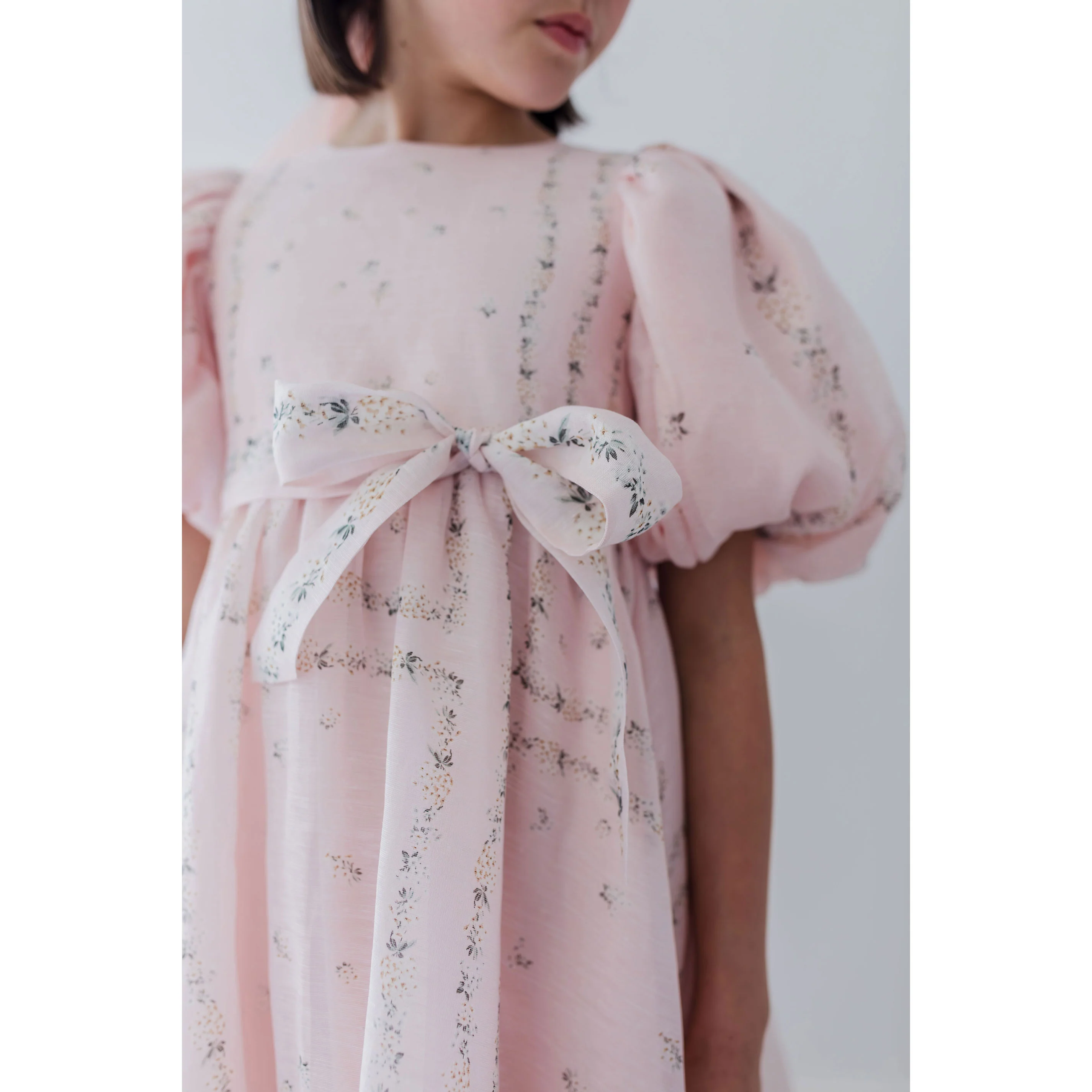 Petite Amalie  Delicate Border Print Silk Linen Dress - Image 4