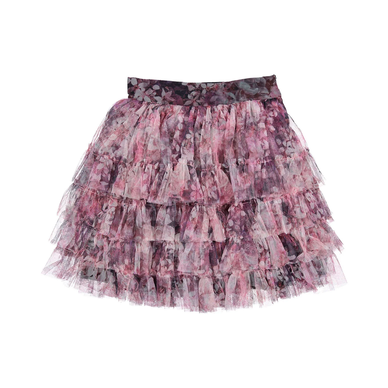 Petite Amalie Hydrangea Printed Mesh Skirt