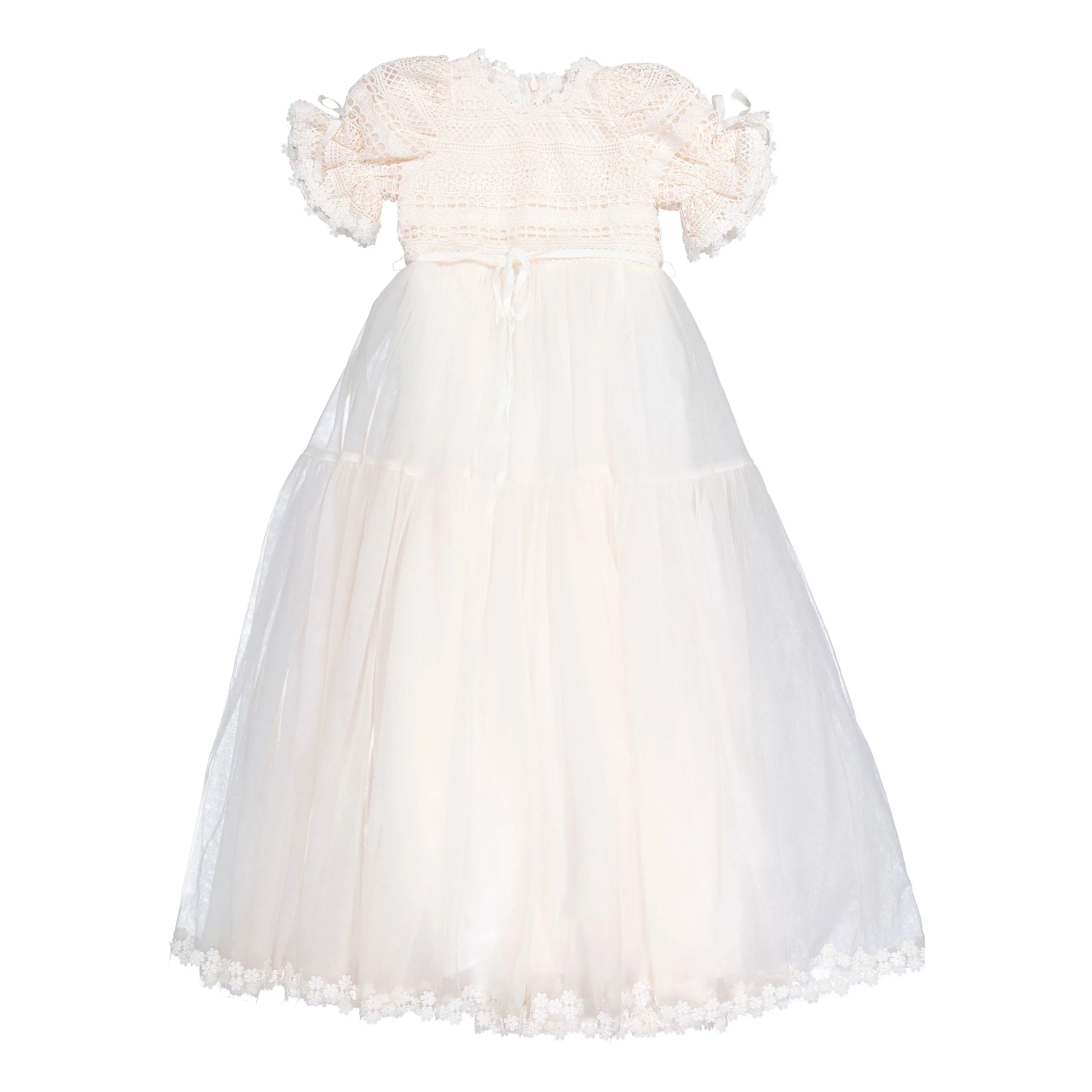 Petite Amalie Ice Pink Daisy Chain Lace Bodice Tulle Dress